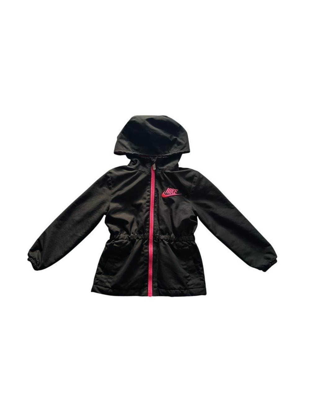Nike Girls Black Pink Hooded Jacket Size 4 XS 3-4Y